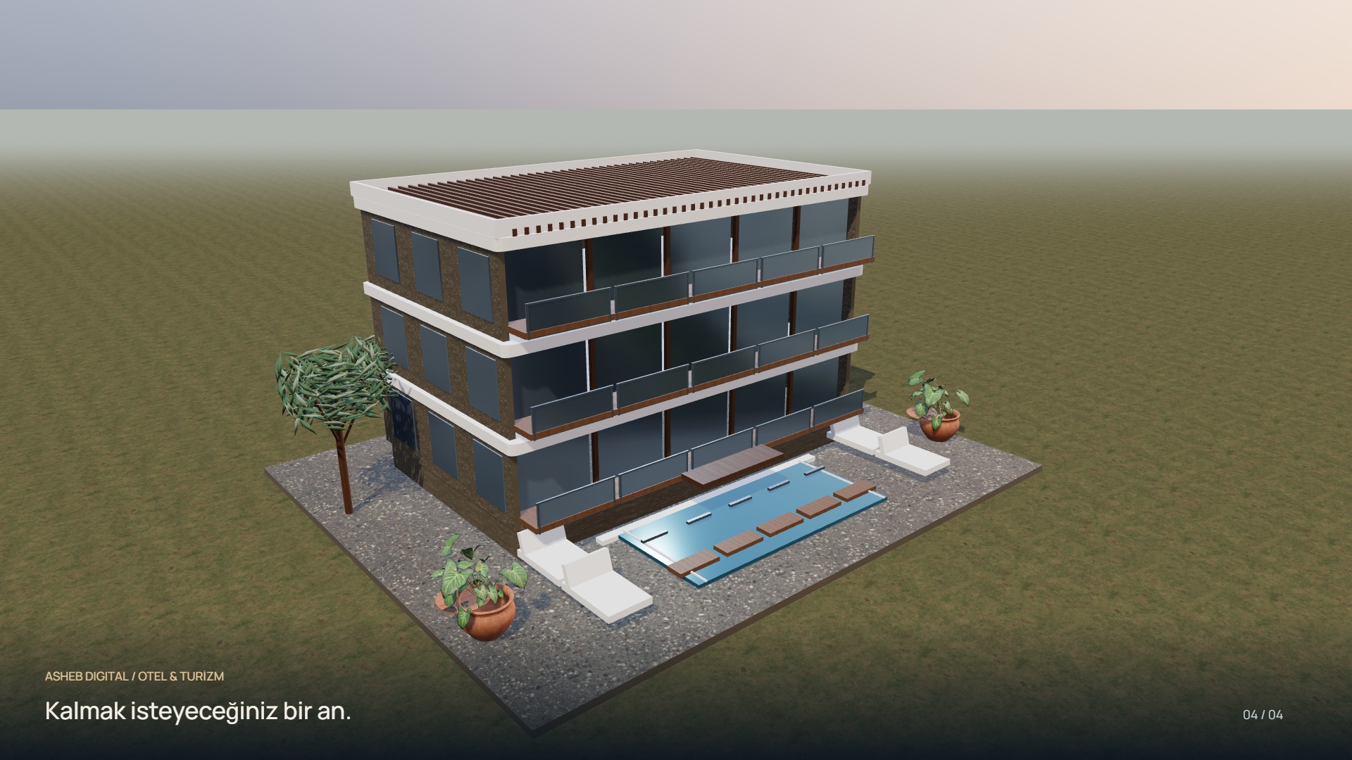 Otel & turizm için ASHEB 3B tanıtım konsepti