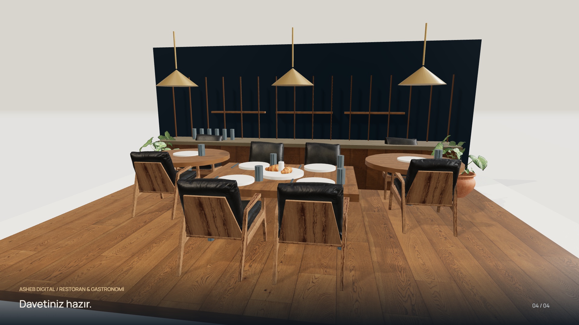 Restoran & gastronomi için ASHEB 3B tanıtım konsepti